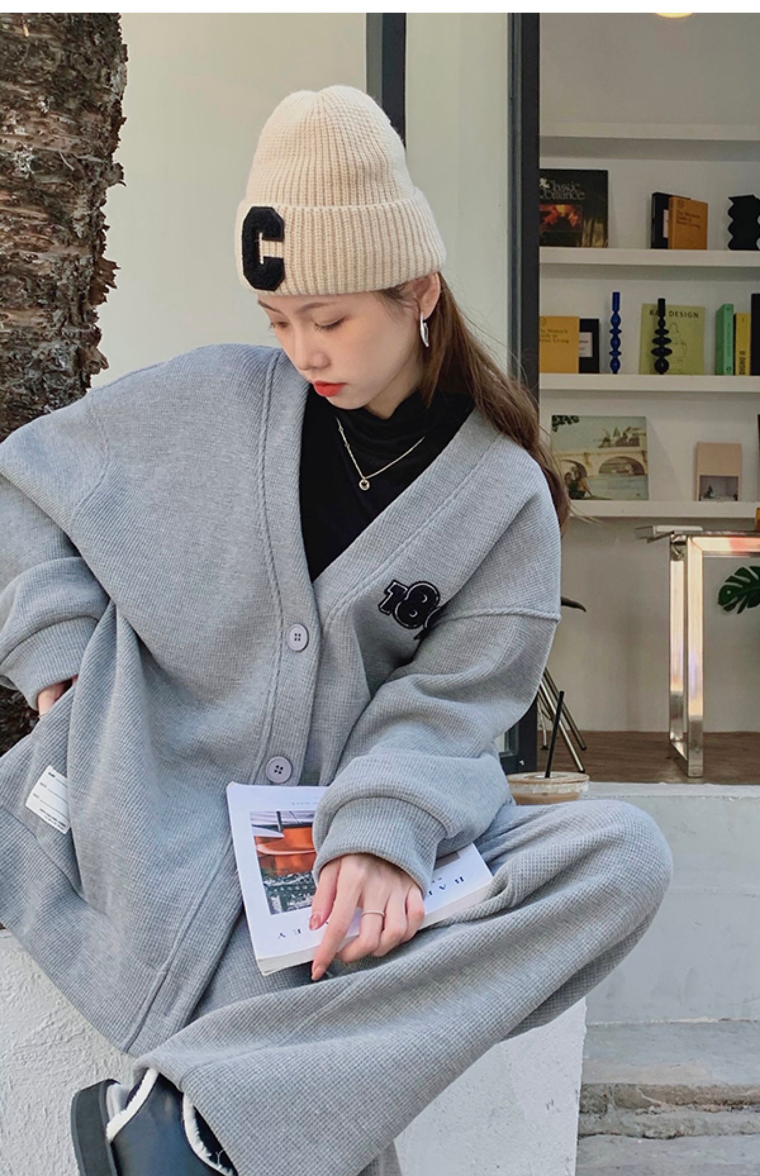 QWEEK Korean Fashion Brown Tracksuit Women Oversized Vintage Streetwear Oversized Gray Pant Sets Retro Basic Wide Leg Sweatpants QWEEK Korean Fashion Brown Tracksuit Women Oversized Vintage Streetwear Oversized Gray Pant Sets Retro Basic Wide Leg Sweatpants