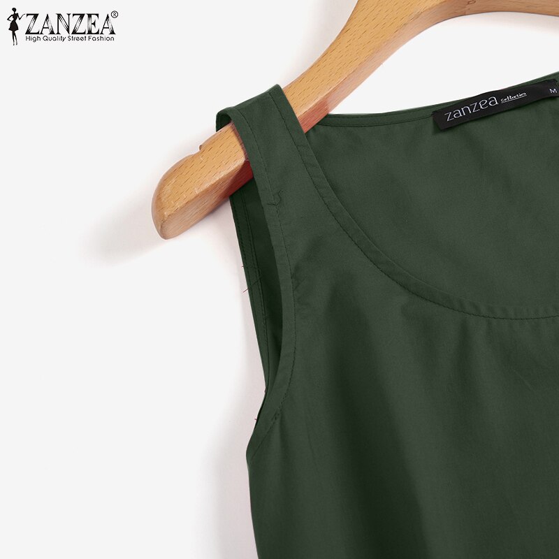 ZANZEA O-Neck Sleeveless Solid Color Camisole Summer Fashion Tunic Tank Tops Casual Beach Holiday Vest Blouse Women Loose Shirt ZANZEA O-Neck Sleeveless Solid Color Camisole Summer Fashion Tunic Tank Tops Casual Beach Holiday Vest Blouse Women Loose Shirt