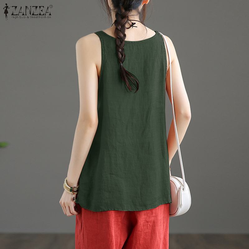 ZANZEA O-Neck Sleeveless Solid Color Camisole Summer Fashion Tunic Tank Tops Casual Beach Holiday Vest Blouse Women Loose Shirt ZANZEA O-Neck Sleeveless Solid Color Camisole Summer Fashion Tunic Tank Tops Casual Beach Holiday Vest Blouse Women Loose Shirt