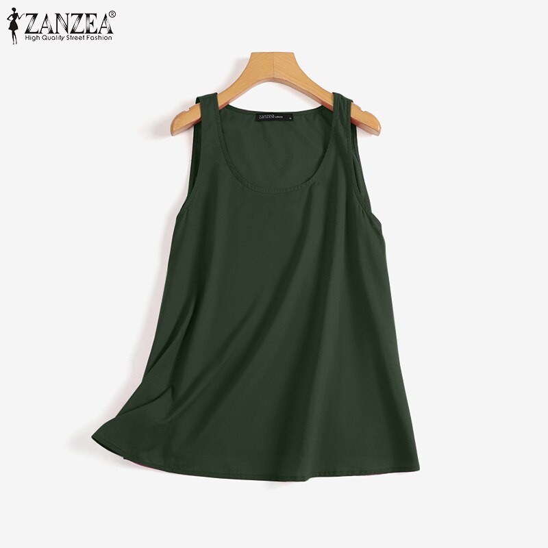ZANZEA O-Neck Sleeveless Solid Color Camisole Summer Fashion Tunic Tank Tops Casual Beach Holiday Vest Blouse Women Loose Shirt ZANZEA O-Neck Sleeveless Solid Color Camisole Summer Fashion Tunic Tank Tops Casual Beach Holiday Vest Blouse Women Loose Shirt