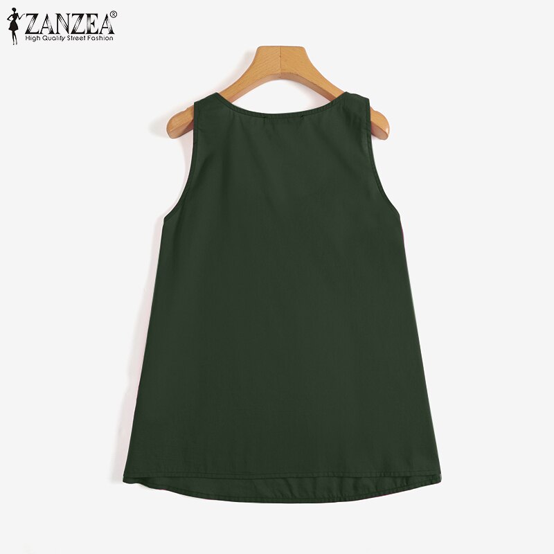 ZANZEA O-Neck Sleeveless Solid Color Camisole Summer Fashion Tunic Tank Tops Casual Beach Holiday Vest Blouse Women Loose Shirt ZANZEA O-Neck Sleeveless Solid Color Camisole Summer Fashion Tunic Tank Tops Casual Beach Holiday Vest Blouse Women Loose Shirt