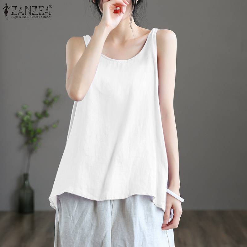 ZANZEA O-Neck Sleeveless Solid Color Camisole Summer Fashion Tunic Tank Tops Casual Beach Holiday Vest Blouse Women Loose Shirt ZANZEA O-Neck Sleeveless Solid Color Camisole Summer Fashion Tunic Tank Tops Casual Beach Holiday Vest Blouse Women Loose Shirt