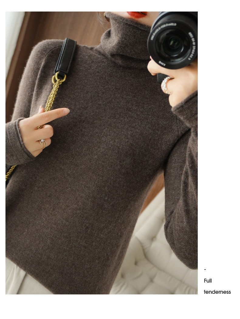 Women Sweater Winter Cashmere Turtleneck Warm Knitwear Korean Casual Solid Bottoming Shirt Fashion Knit Pullovers Brown Sweater Women Sweater Winter Cashmere Turtleneck Warm Knitwear Korean Casual Solid Bottoming Shirt Fashion Knit Pullovers Brown Sweater