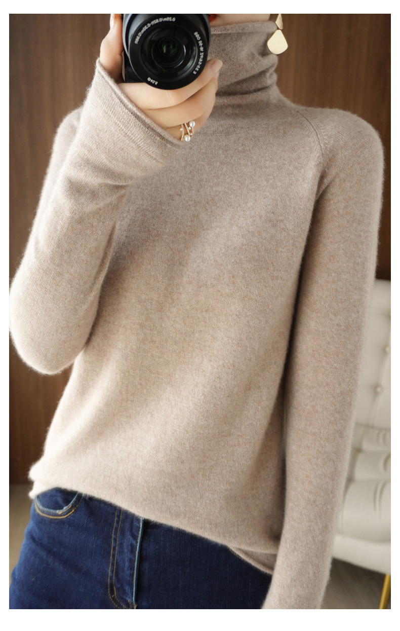 Women Sweater Winter Cashmere Turtleneck Warm Knitwear Korean Casual Solid Bottoming Shirt Fashion Knit Pullovers Brown Sweater Women Sweater Winter Cashmere Turtleneck Warm Knitwear Korean Casual Solid Bottoming Shirt Fashion Knit Pullovers Brown Sweater