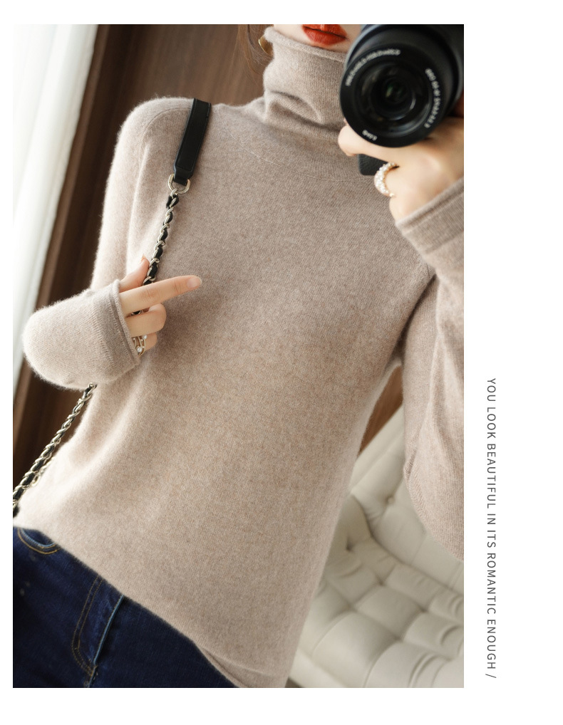 Women Sweater Winter Cashmere Turtleneck Warm Knitwear Korean Casual Solid Bottoming Shirt Fashion Knit Pullovers Brown Sweater Women Sweater Winter Cashmere Turtleneck Warm Knitwear Korean Casual Solid Bottoming Shirt Fashion Knit Pullovers Brown Sweater