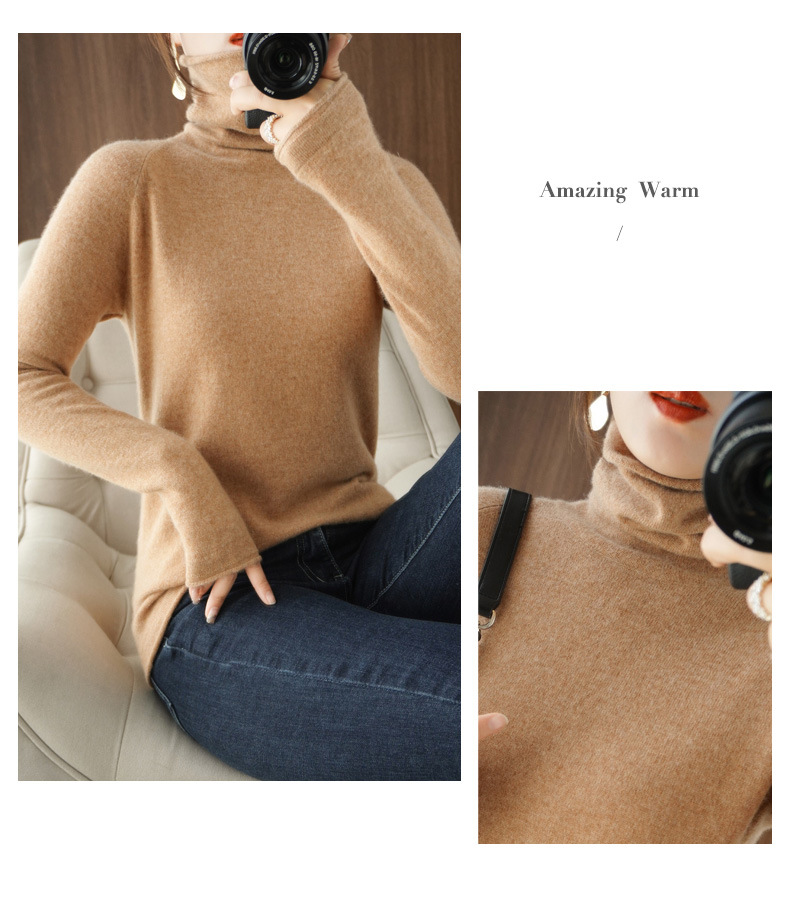 Women Sweater Winter Cashmere Turtleneck Warm Knitwear Korean Casual Solid Bottoming Shirt Fashion Knit Pullovers Brown Sweater Women Sweater Winter Cashmere Turtleneck Warm Knitwear Korean Casual Solid Bottoming Shirt Fashion Knit Pullovers Brown Sweater