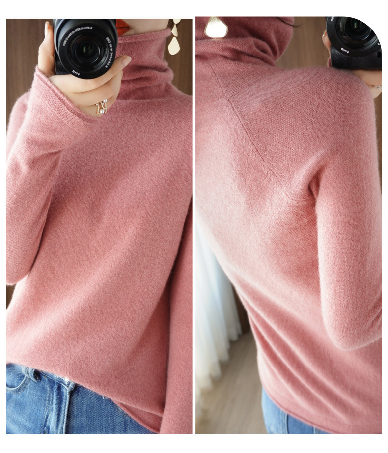 Women Sweater Winter Cashmere Turtleneck Warm Knitwear Korean Casual Solid Bottoming Shirt Fashion Knit Pullovers Brown Sweater Women Sweater Winter Cashmere Turtleneck Warm Knitwear Korean Casual Solid Bottoming Shirt Fashion Knit Pullovers Brown Sweater
