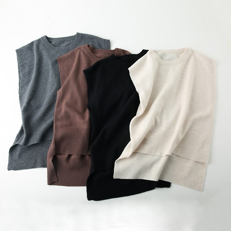LONGMING 2021 New Women Sweater Vest Spring 100% Merino Wool Knitted Vest Brown Top Knit Vest Fashion Woman vests Korean Style LONGMING 2021 New Women Sweater Vest Spring 100% Merino Wool Knitted Vest Brown Top Knit Vest Fashion Woman vests Korean Style