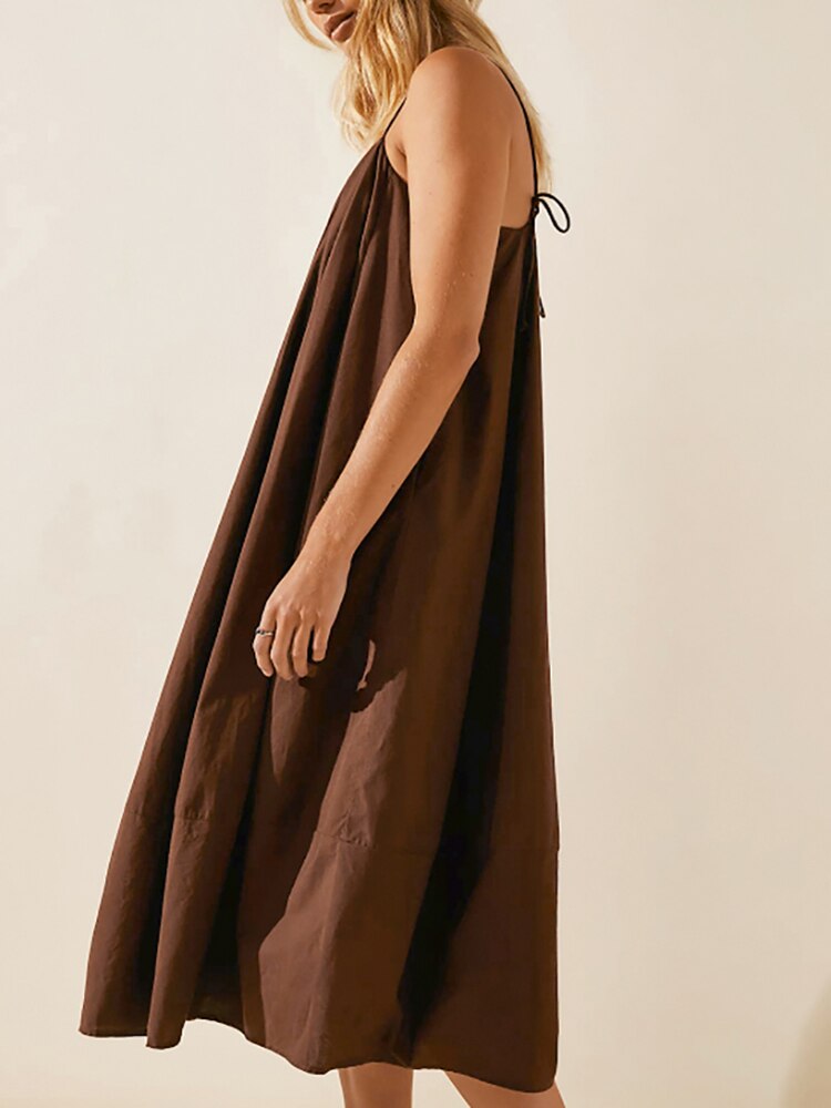 Linad Brown Night Dress Women Loose Spaghetti Strap Sleepwear Female Solid Woman Dresses 2023 Summer Casual Pajamas Buttons Linad Brown Night Dress Women Loose Spaghetti Strap Sleepwear Female Solid Woman Dresses 2023 Summer Casual Pajamas Buttons