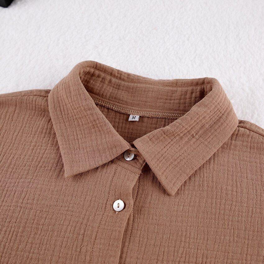 Women's Home Clothes Cotton Brown Long Sleeve 2 Piece Sets Sleepwear Loose Trouser Suits Casual Female Pajamas Autumn Product Women's Home Clothes Cotton Brown Long Sleeve 2 Piece Sets Sleepwear Loose Trouser Suits Casual Female Pajamas Autumn Product