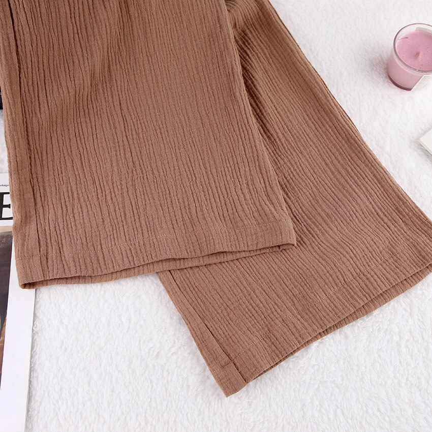 Women's Home Clothes Cotton Brown Long Sleeve 2 Piece Sets Sleepwear Loose Trouser Suits Casual Female Pajamas Autumn Product Women's Home Clothes Cotton Brown Long Sleeve 2 Piece Sets Sleepwear Loose Trouser Suits Casual Female Pajamas Autumn Product