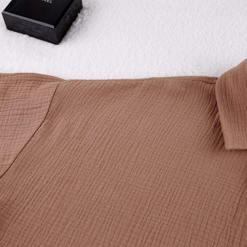 Women's Home Clothes Cotton Brown Long Sleeve 2 Piece Sets Sleepwear Loose Trouser Suits Casual Female Pajamas Autumn Product Women's Home Clothes Cotton Brown Long Sleeve 2 Piece Sets Sleepwear Loose Trouser Suits Casual Female Pajamas Autumn Product