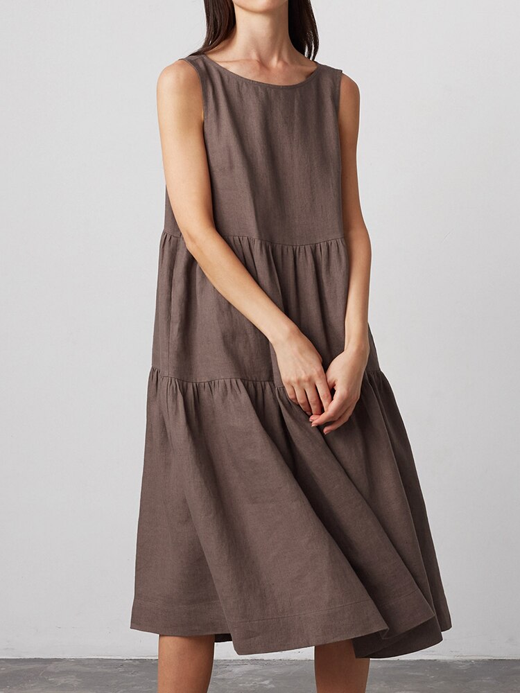 Linad Brown Night Dress Women Casual Sleeveless O Neck Sleepwear Female 2023 Summer Woman Dresses Cotton Pajamas Solid Homewear Linad Brown Night Dress Women Casual Sleeveless O Neck Sleepwear Female 2023 Summer Woman Dresses Cotton Pajamas Solid Homewear