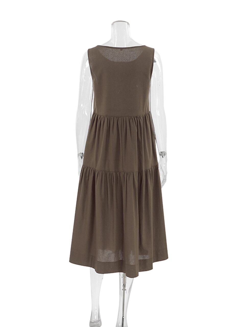Linad Brown Night Dress Women Casual Sleeveless O Neck Sleepwear Female 2023 Summer Woman Dresses Cotton Pajamas Solid Homewear Linad Brown Night Dress Women Casual Sleeveless O Neck Sleepwear Female 2023 Summer Woman Dresses Cotton Pajamas Solid Homewear