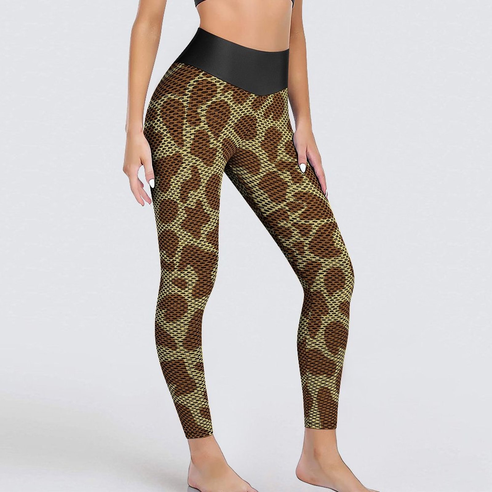 Giraffe Animal Print Leggings Brown Spot Sexy Yoga Pants Sweet Stretchy Leggins Lady Gym Sports Tights
