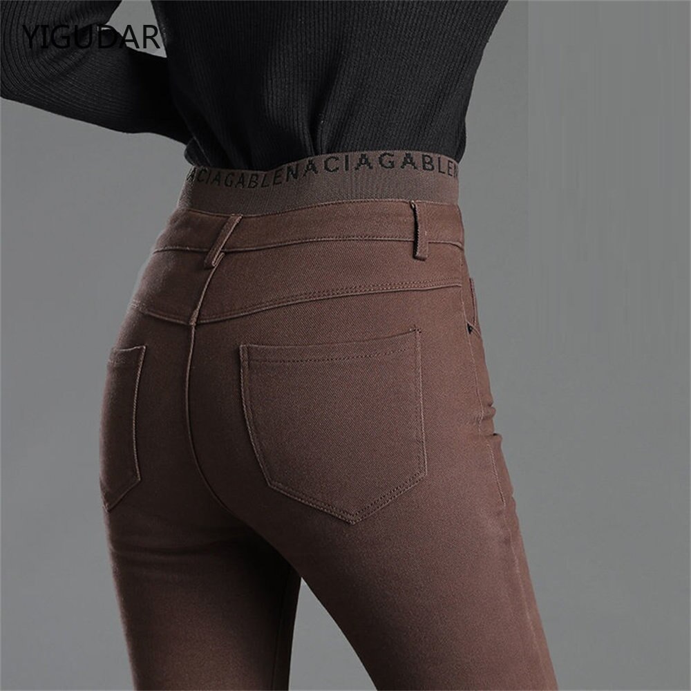 Women Jeans For Women Skinny High Waist Woman Denim Pencil Brown Pants Stretch Waist Slim Female Trousers Streetwear Jeans Pants