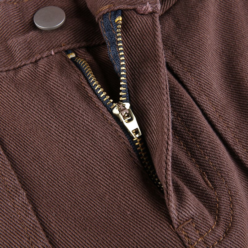 IAMSURE Loose Oversize Brown Jeans Women 2021 Casual High Waisted Cargo Pants With Pockets Vintage Cotton Trousers Streetwear IAMSURE Loose Oversize Brown Jeans Women 2021 Casual High Waisted Cargo Pants With Pockets Vintage Cotton Trousers Streetwear