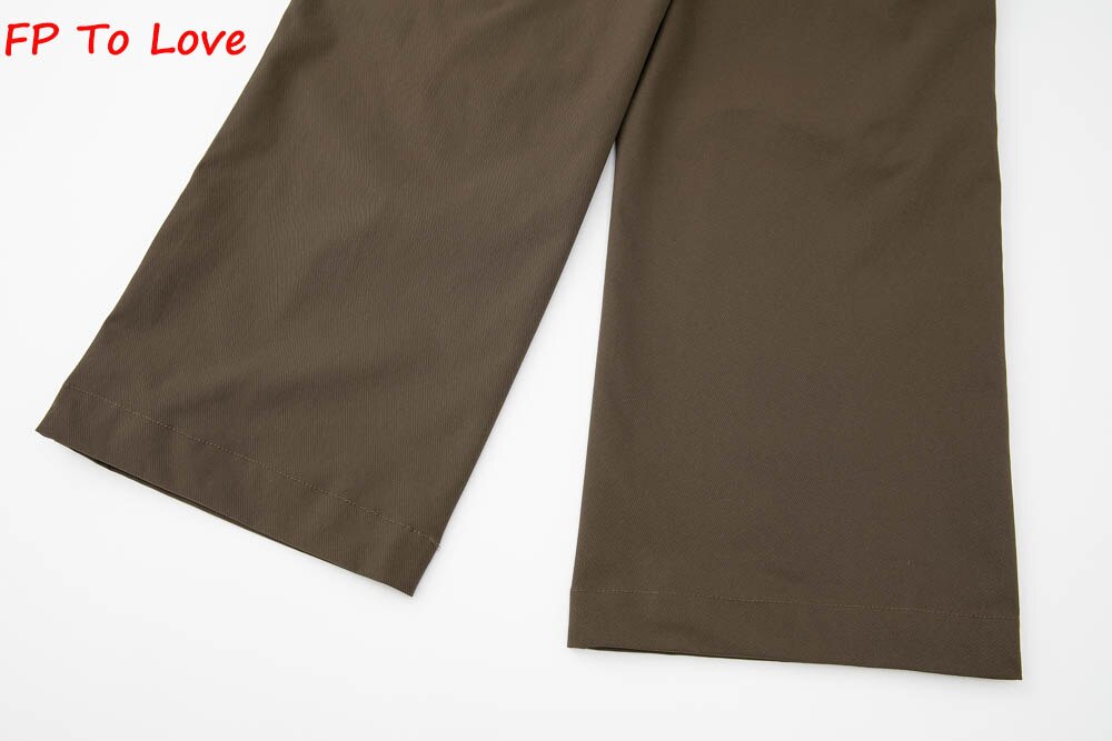 Y2K Neutral Brown Cargo Pants Loose Pocket Wide Leg Trousers Woman Female Street Stylish Autumn Spring PB&ZA Quality Y2K Neutral Brown Cargo Pants Loose Pocket Wide Leg Trousers Woman Female Street Stylish Autumn Spring PB&ZA Quality