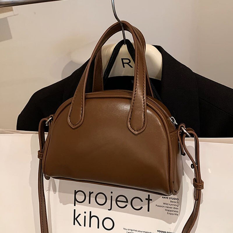 Women Leather Crossbody Bags Vintage Brown Shoulder Bag Sac A Main Femme 2023 Simple Solid Color Handbags Small Hand Bags New