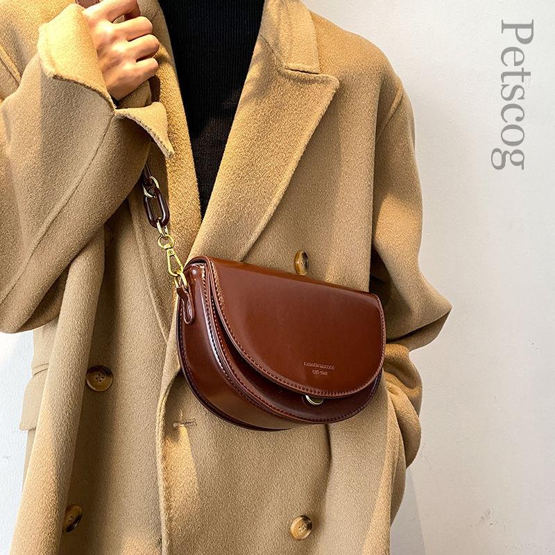 2023 Designer Bags Luxury Pu Leather Crossbody Bag For Women Brown Shoulder Bags Ladies Vintage Flap Handbags Female Bolsas