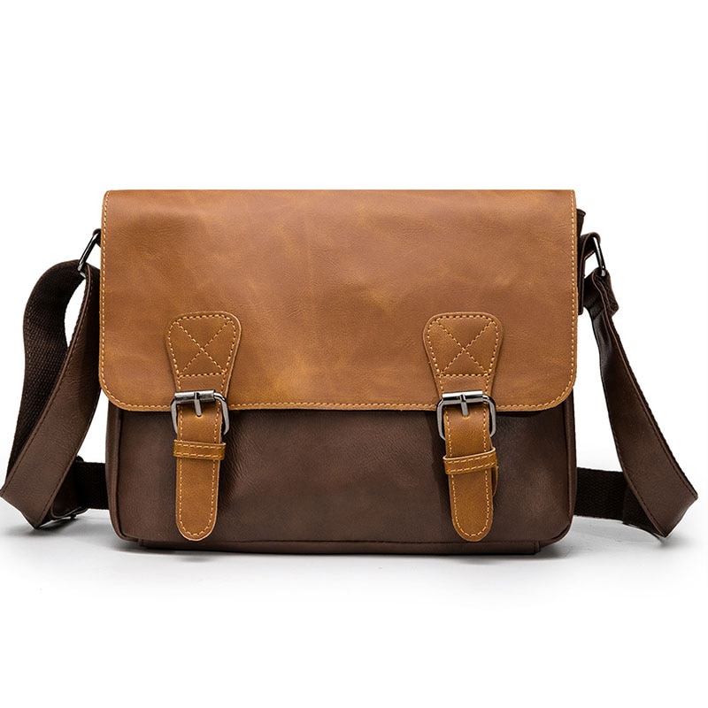 Men Bag Luxury Brand Shoulder Messenger Bag PU Leather Business  Black Casual Computer Laptop Male Travel Crossbody Bag for Man