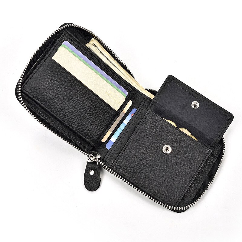 Top Qaulity 100% CowSkin Leather Coin Wallet Zip Men Women Girls Short Wallet Purse Zipper Brown Small Wallet Top Qaulity 100% CowSkin Leather Coin Wallet Zip Men Women Girls Short Wallet Purse Zipper Brown Small Wallet