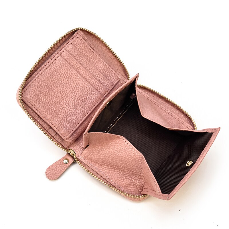 Top Qaulity 100% CowSkin Leather Coin Wallet Zip Men Women Girls Short Wallet Purse Zipper Brown Small Wallet Top Qaulity 100% CowSkin Leather Coin Wallet Zip Men Women Girls Short Wallet Purse Zipper Brown Small Wallet