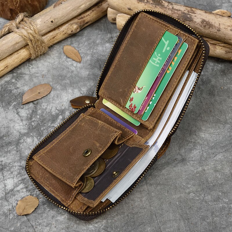 Top Qaulity 100% CowSkin Leather Coin Wallet Zip Men Women Girls Short Wallet Purse Zipper Brown Small Wallet Top Qaulity 100% CowSkin Leather Coin Wallet Zip Men Women Girls Short Wallet Purse Zipper Brown Small Wallet