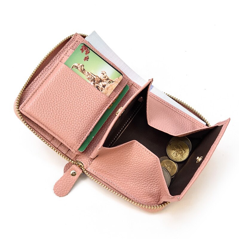 Top Qaulity 100% CowSkin Leather Coin Wallet Zip Men Women Girls Short Wallet Purse Zipper Brown Small Wallet Top Qaulity 100% CowSkin Leather Coin Wallet Zip Men Women Girls Short Wallet Purse Zipper Brown Small Wallet