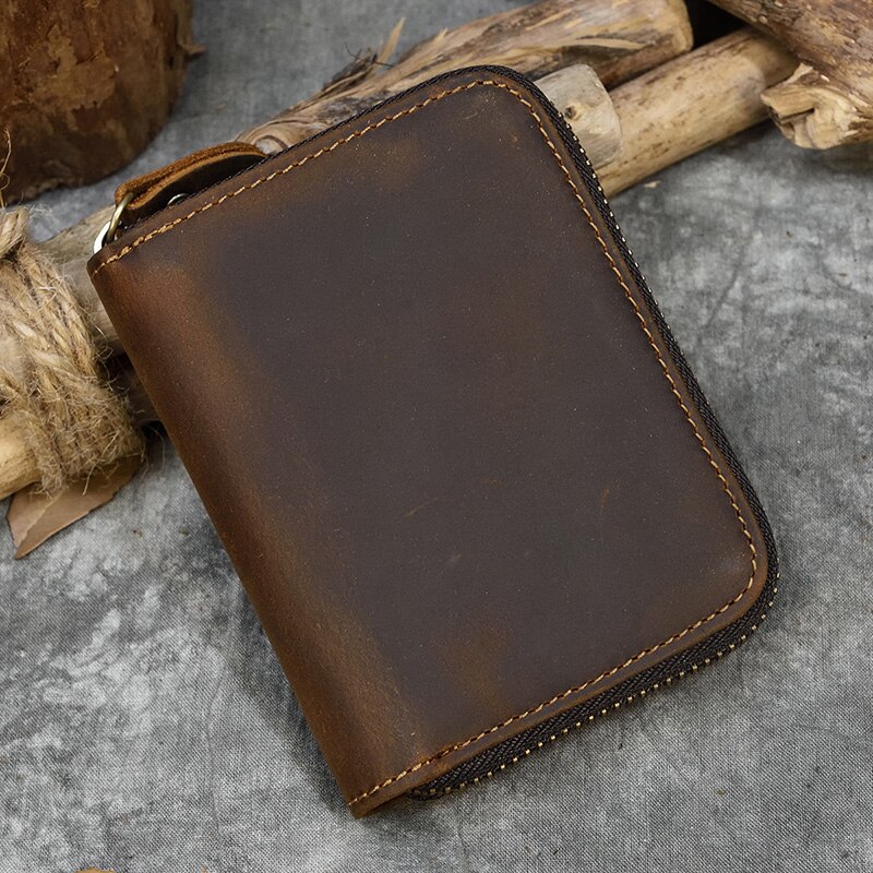 Top Qaulity 100% CowSkin Leather Coin Wallet Zip Men Women Girls Short Wallet Purse Zipper Brown Small Wallet Top Qaulity 100% CowSkin Leather Coin Wallet Zip Men Women Girls Short Wallet Purse Zipper Brown Small Wallet