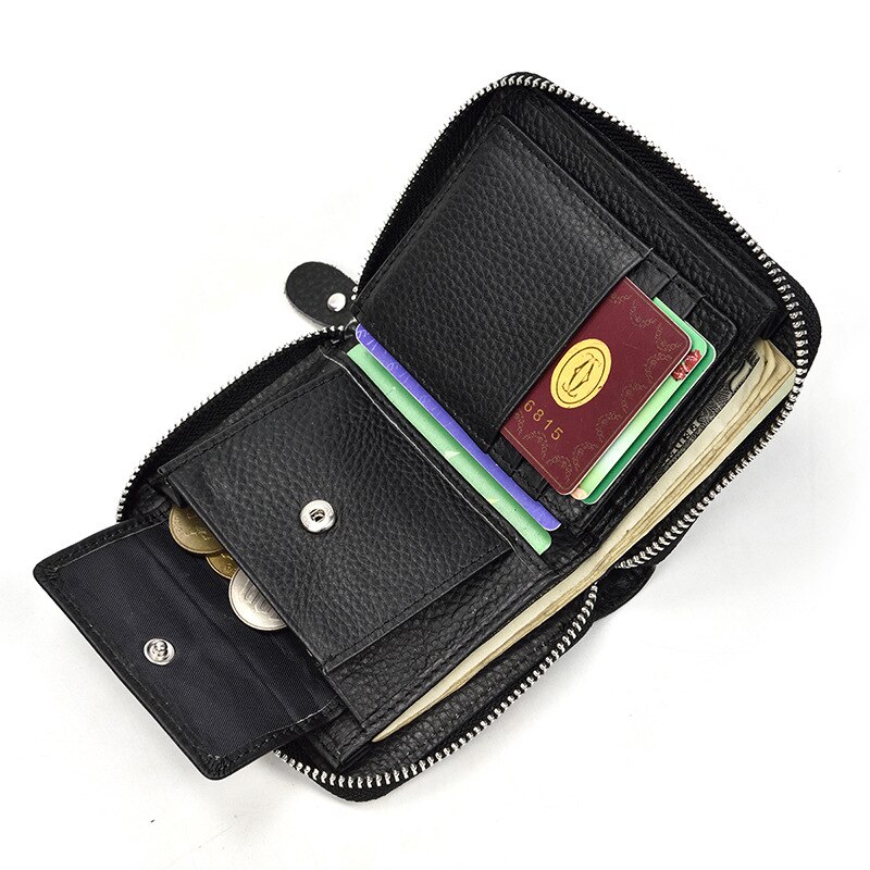 Top Qaulity 100% CowSkin Leather Coin Wallet Zip Men Women Girls Short Wallet Purse Zipper Brown Small Wallet Top Qaulity 100% CowSkin Leather Coin Wallet Zip Men Women Girls Short Wallet Purse Zipper Brown Small Wallet
