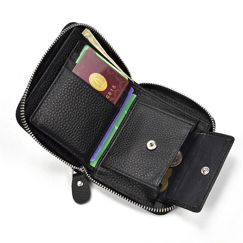 Top Qaulity 100% CowSkin Leather Coin Wallet Zip Men Women Girls Short Wallet Purse Zipper Brown Small Wallet Top Qaulity 100% CowSkin Leather Coin Wallet Zip Men Women Girls Short Wallet Purse Zipper Brown Small Wallet