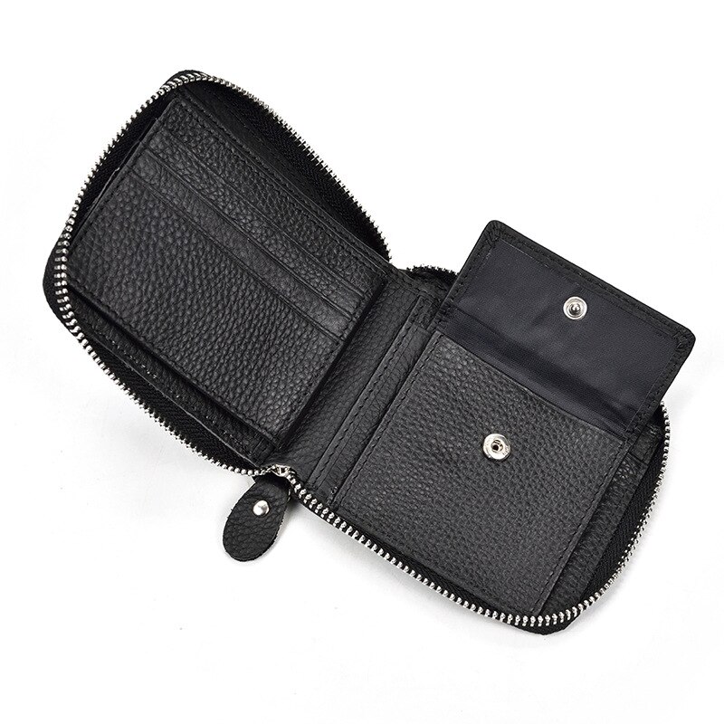 Top Qaulity 100% CowSkin Leather Coin Wallet Zip Men Women Girls Short Wallet Purse Zipper Brown Small Wallet Top Qaulity 100% CowSkin Leather Coin Wallet Zip Men Women Girls Short Wallet Purse Zipper Brown Small Wallet