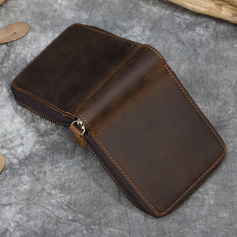Top Qaulity 100% CowSkin Leather Coin Wallet Zip Men Women Girls Short Wallet Purse Zipper Brown Small Wallet Top Qaulity 100% CowSkin Leather Coin Wallet Zip Men Women Girls Short Wallet Purse Zipper Brown Small Wallet