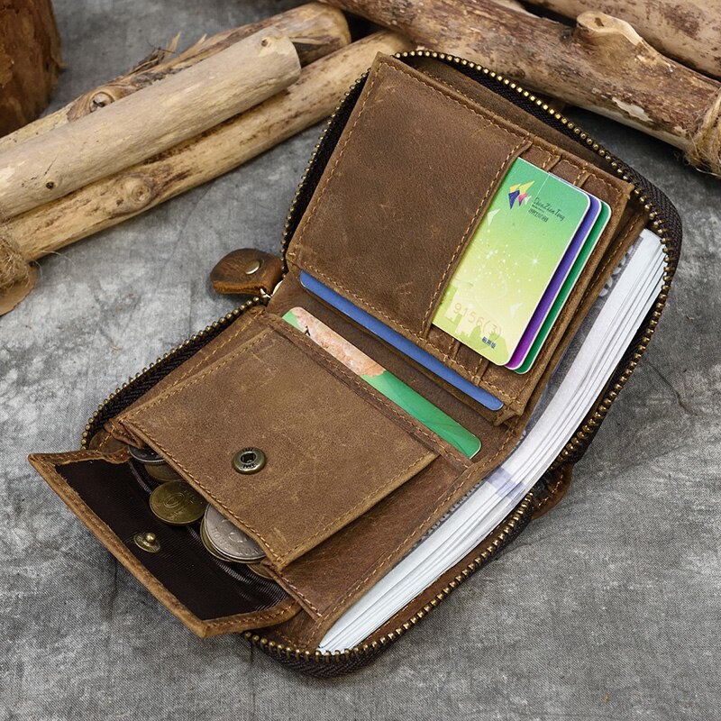 Top Qaulity 100% CowSkin Leather Coin Wallet Zip Men Women Girls Short Wallet Purse Zipper Brown Small Wallet Top Qaulity 100% CowSkin Leather Coin Wallet Zip Men Women Girls Short Wallet Purse Zipper Brown Small Wallet