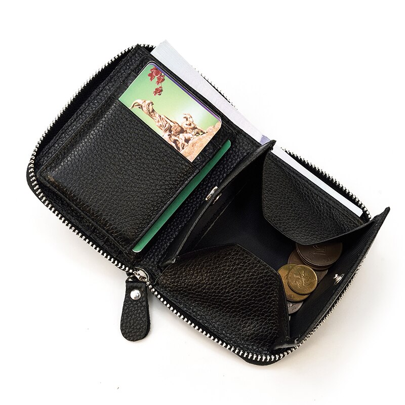 Top Qaulity 100% CowSkin Leather Coin Wallet Zip Men Women Girls Short Wallet Purse Zipper Brown Small Wallet Top Qaulity 100% CowSkin Leather Coin Wallet Zip Men Women Girls Short Wallet Purse Zipper Brown Small Wallet
