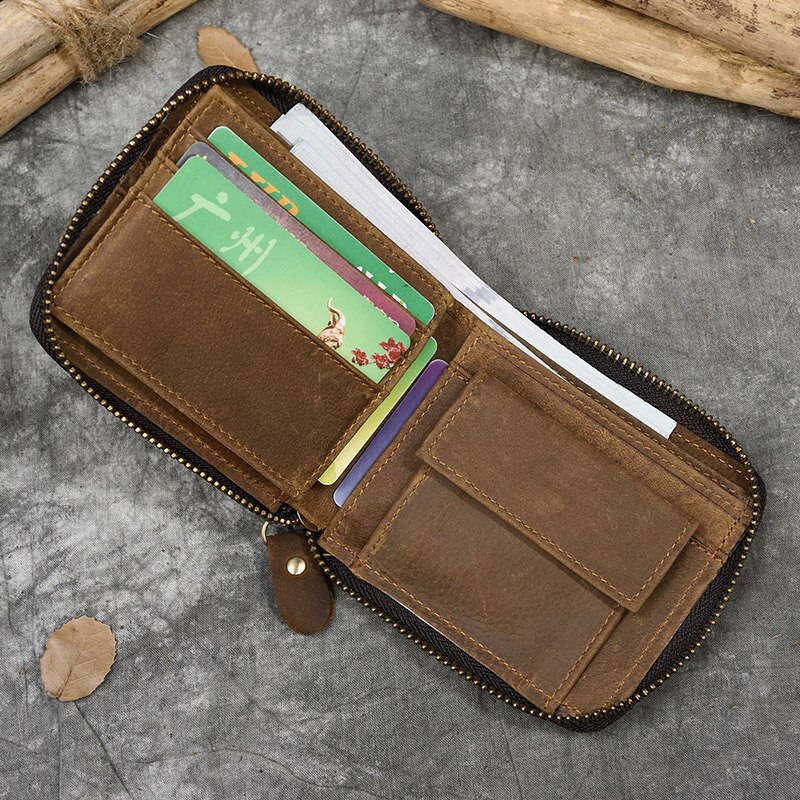 Top Qaulity 100% CowSkin Leather Coin Wallet Zip Men Women Girls Short Wallet Purse Zipper Brown Small Wallet Top Qaulity 100% CowSkin Leather Coin Wallet Zip Men Women Girls Short Wallet Purse Zipper Brown Small Wallet