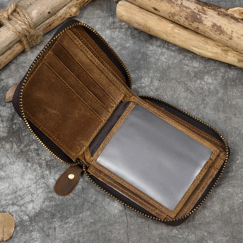 Top Qaulity 100% CowSkin Leather Coin Wallet Zip Men Women Girls Short Wallet Purse Zipper Brown Small Wallet Top Qaulity 100% CowSkin Leather Coin Wallet Zip Men Women Girls Short Wallet Purse Zipper Brown Small Wallet