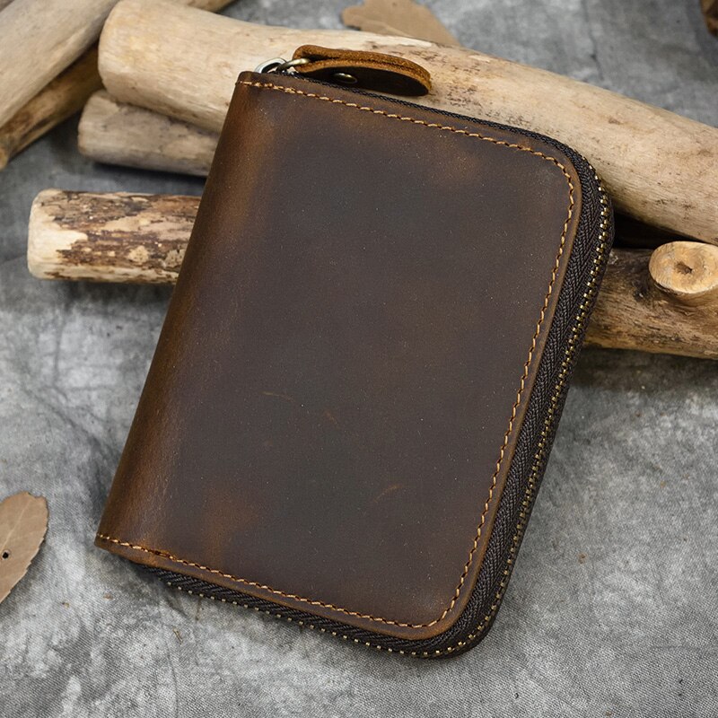 Top Qaulity 100% CowSkin Leather Coin Wallet Zip Men Women Girls Short Wallet Purse Zipper Brown Small Wallet Top Qaulity 100% CowSkin Leather Coin Wallet Zip Men Women Girls Short Wallet Purse Zipper Brown Small Wallet