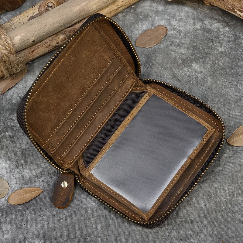 Top Qaulity 100% CowSkin Leather Coin Wallet Zip Men Women Girls Short Wallet Purse Zipper Brown Small Wallet Top Qaulity 100% CowSkin Leather Coin Wallet Zip Men Women Girls Short Wallet Purse Zipper Brown Small Wallet