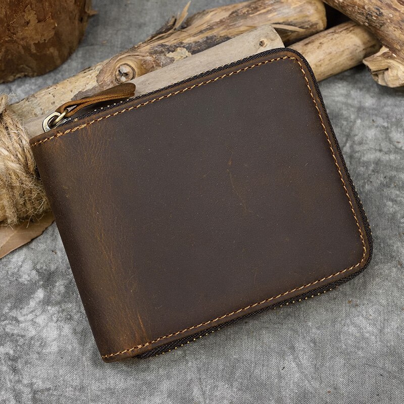 Top Qaulity 100% CowSkin Leather Coin Wallet Zip Men Women Girls Short Wallet Purse Zipper Brown Small Wallet Top Qaulity 100% CowSkin Leather Coin Wallet Zip Men Women Girls Short Wallet Purse Zipper Brown Small Wallet