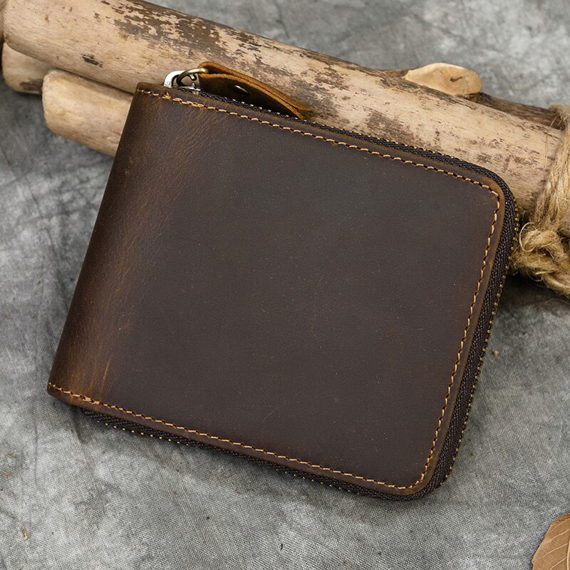 Top Qaulity 100% CowSkin Leather Coin Wallet Zip Men Women Girls Short Wallet Purse Zipper Brown Small Wallet Top Qaulity 100% CowSkin Leather Coin Wallet Zip Men Women Girls Short Wallet Purse Zipper Brown Small Wallet