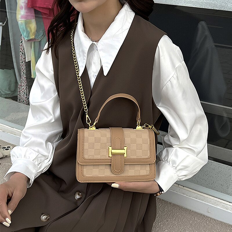 Handbag Women PU Leather Crossbody Bags INS Fashion Korean Style Design Shoulder Bag Beige/Black/Brown Messenger Tote Bags