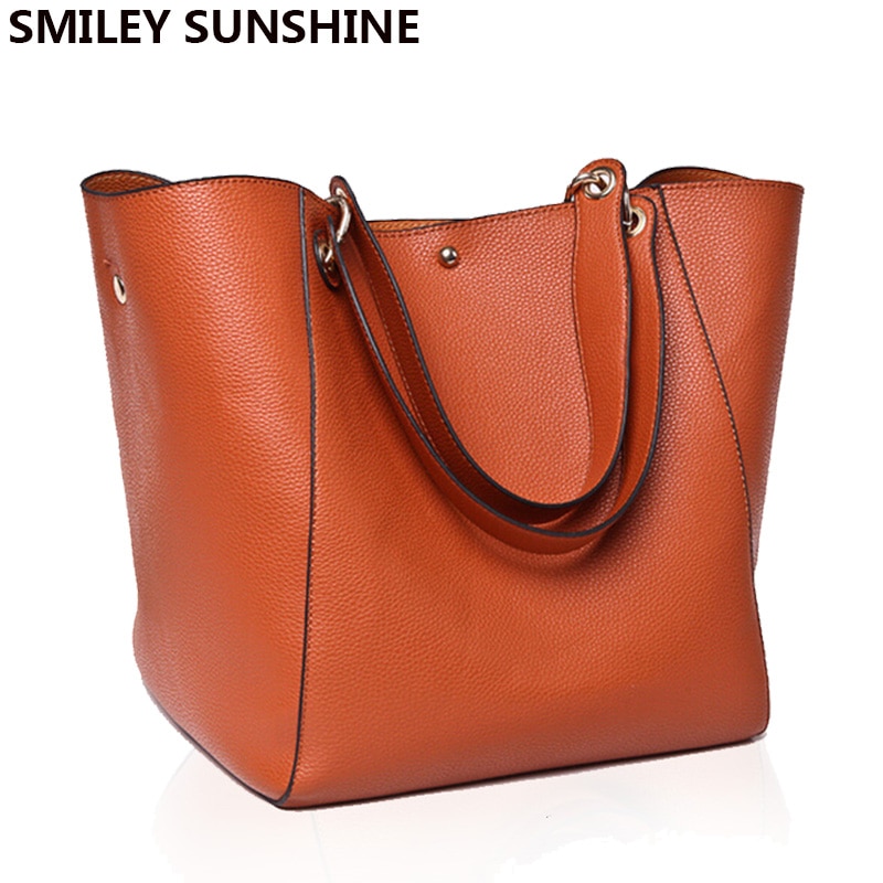 Brown 2021 Women Messenger Large Shoulder Bag Big Leather Bag Female Genuine Black Handbag Ladies Crossbody Bag sac a main femme