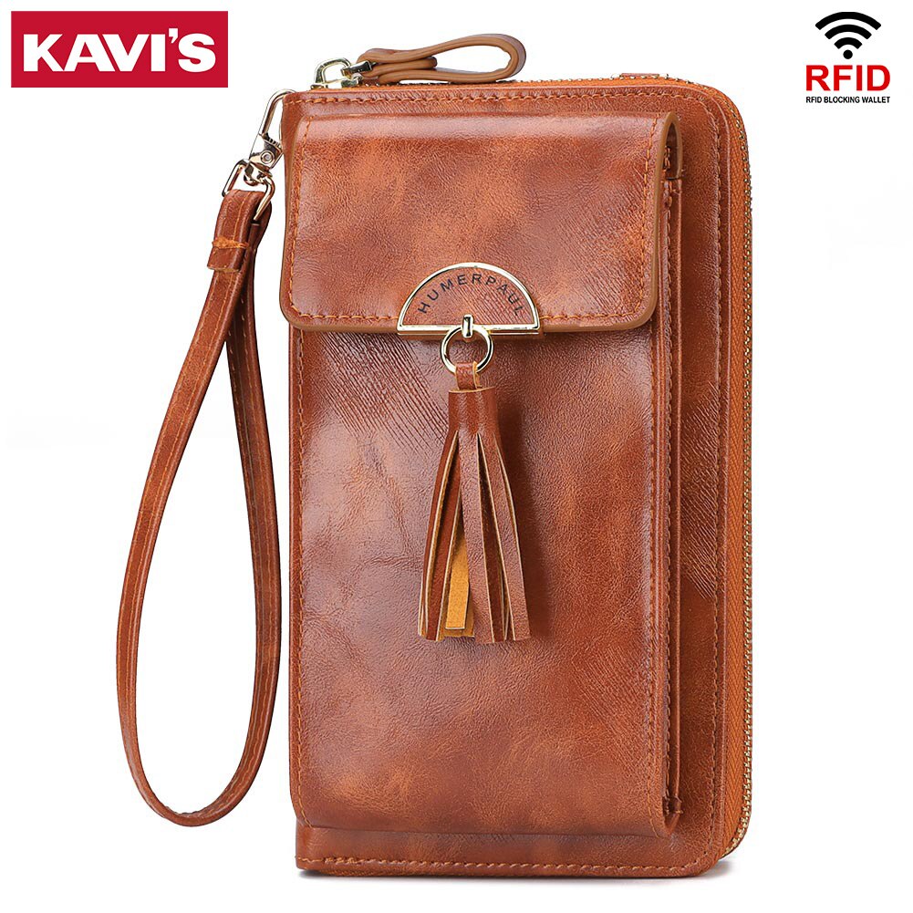 KAVIS Women Fashion Crossbody Bag for Mobile Phone Multifunction Card Holder Wallets Luxury Design Ladies Shoulder Messenger Bag