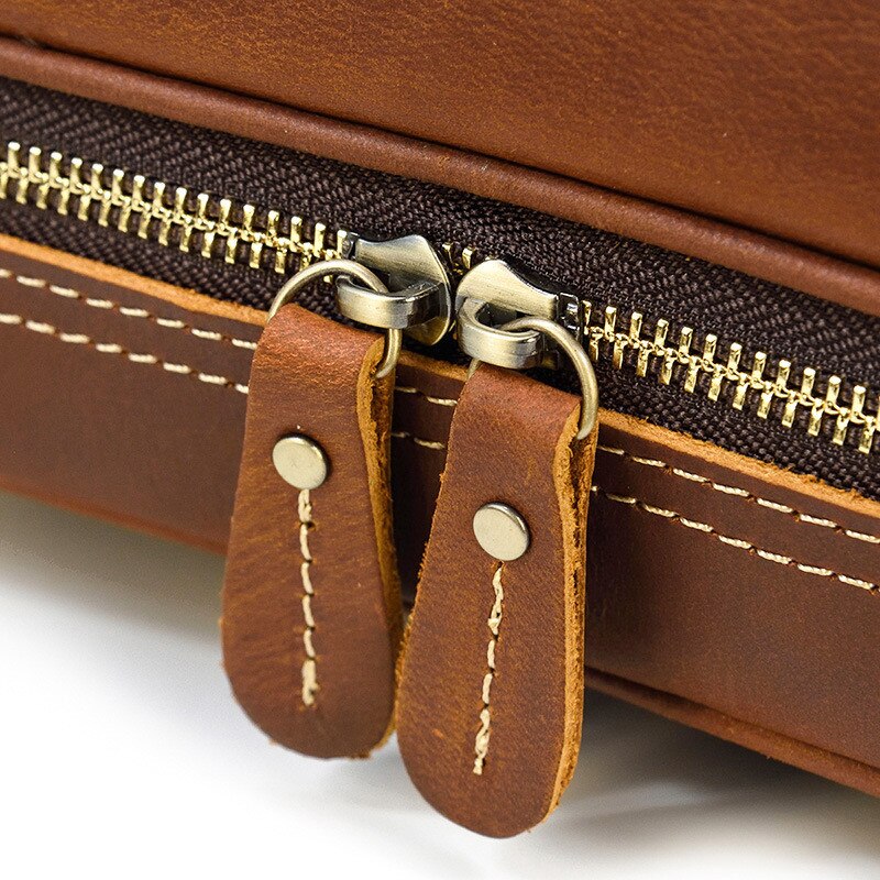 Retro Fashion High Quality Crazy Horse cowhide Men's Brown Clutch Outdoor Daily Ladies genuine Leather Cosmetic Bag Women Retro Fashion High Quality Crazy Horse cowhide Men's Brown Clutch Outdoor Daily Ladies genuine Leather Cosmetic Bag Women