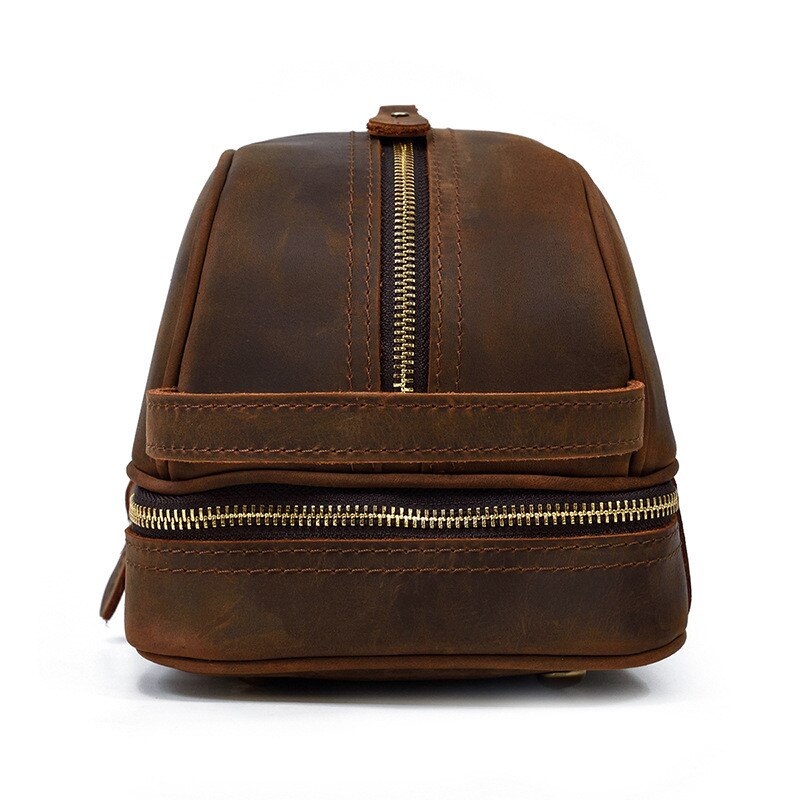 Retro Fashion High Quality Crazy Horse cowhide Men's Brown Clutch Outdoor Daily Ladies genuine Leather Cosmetic Bag Women Retro Fashion High Quality Crazy Horse cowhide Men's Brown Clutch Outdoor Daily Ladies genuine Leather Cosmetic Bag Women