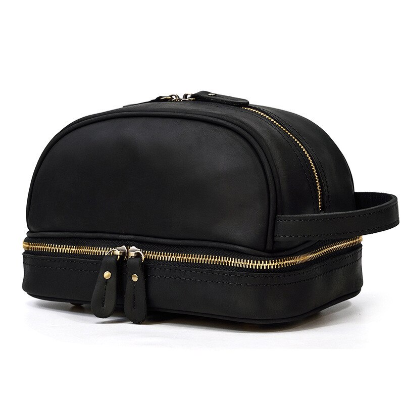 Retro Fashion High Quality Crazy Horse cowhide Men's Brown Clutch Outdoor Daily Ladies genuine Leather Cosmetic Bag Women Retro Fashion High Quality Crazy Horse cowhide Men's Brown Clutch Outdoor Daily Ladies genuine Leather Cosmetic Bag Women
