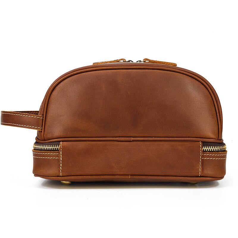 Retro Fashion High Quality Crazy Horse cowhide Men's Brown Clutch Outdoor Daily Ladies genuine Leather Cosmetic Bag Women Retro Fashion High Quality Crazy Horse cowhide Men's Brown Clutch Outdoor Daily Ladies genuine Leather Cosmetic Bag Women