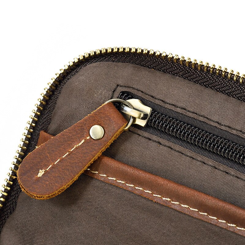 Retro Fashion High Quality Crazy Horse cowhide Men's Brown Clutch Outdoor Daily Ladies genuine Leather Cosmetic Bag Women Retro Fashion High Quality Crazy Horse cowhide Men's Brown Clutch Outdoor Daily Ladies genuine Leather Cosmetic Bag Women
